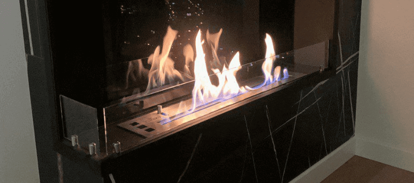 Угловой встраиваемый биокамин Firezo L'angolo Destro 1400, стандарт